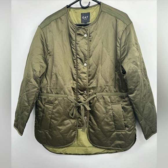 OAT New York Women's Army Olive Green Quilted Jacket Sz M NWT - Picture 1 of 4